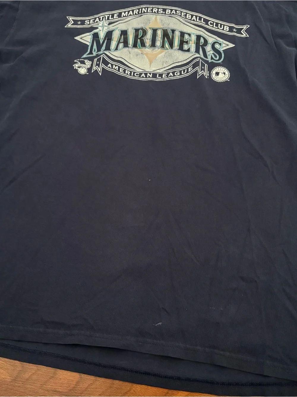 Vintage Seattle Mariners Nike Center Swoosh Embroidered Navy Blue Long Sleeve L